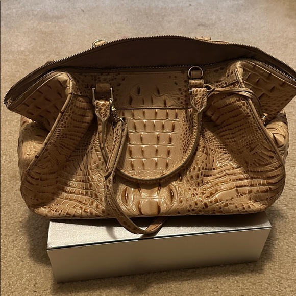 Brahmin Tan Croc-Embossed Tote - Picture 1 of 9
